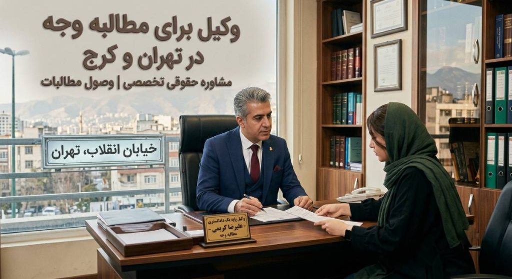 وکیل برای مطالبه وجه در تهران و کرج